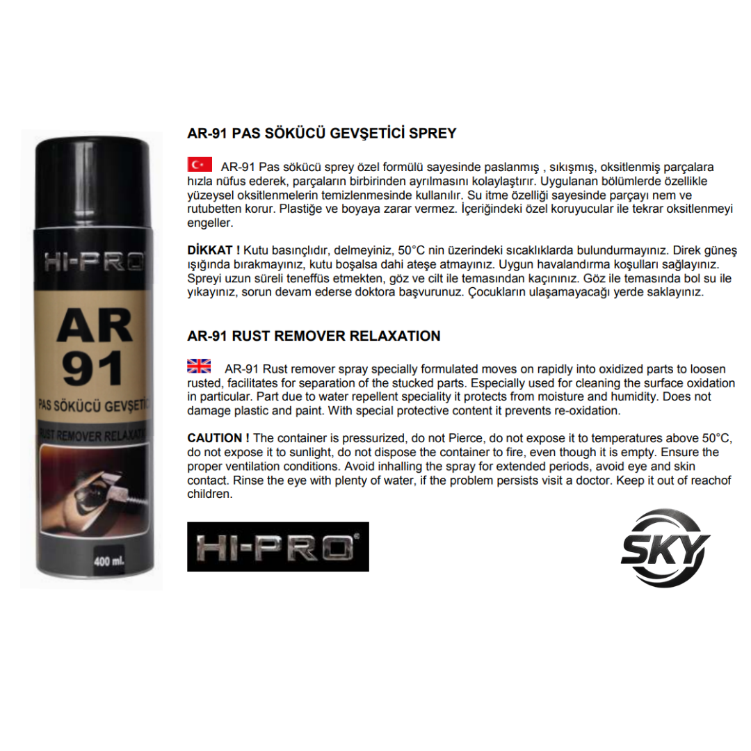 AR-91 Pas Sökücü Sprey 400 ml.