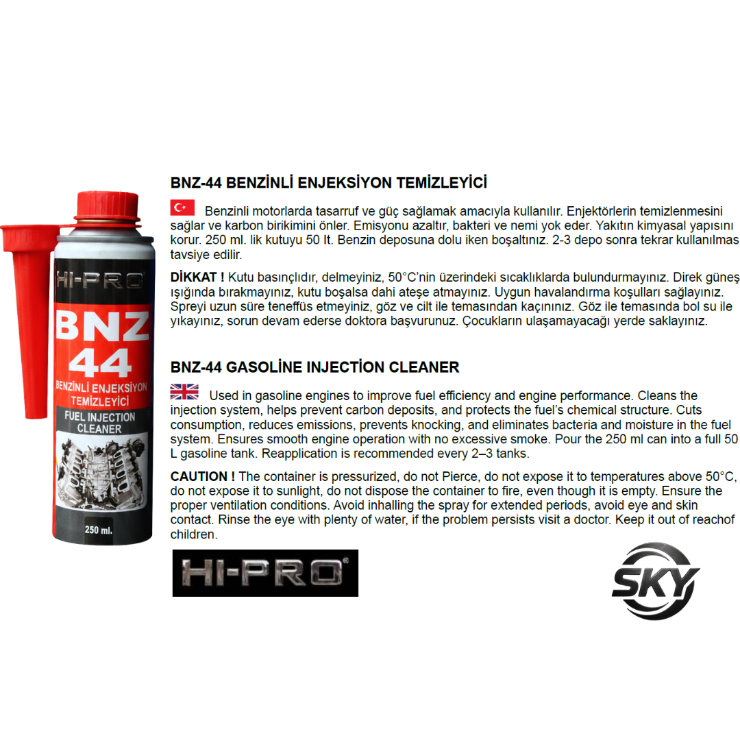 BNZ-44 Enjeksiyon Temizleyici 250 ml.