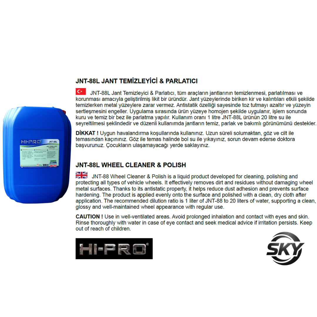 JNT-88L Jant Temizleyici & Parlatıcı 20 Kg.