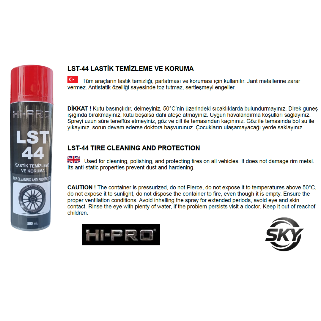 LST-44 Lastik Temizleme ve Koruma 500 ml.