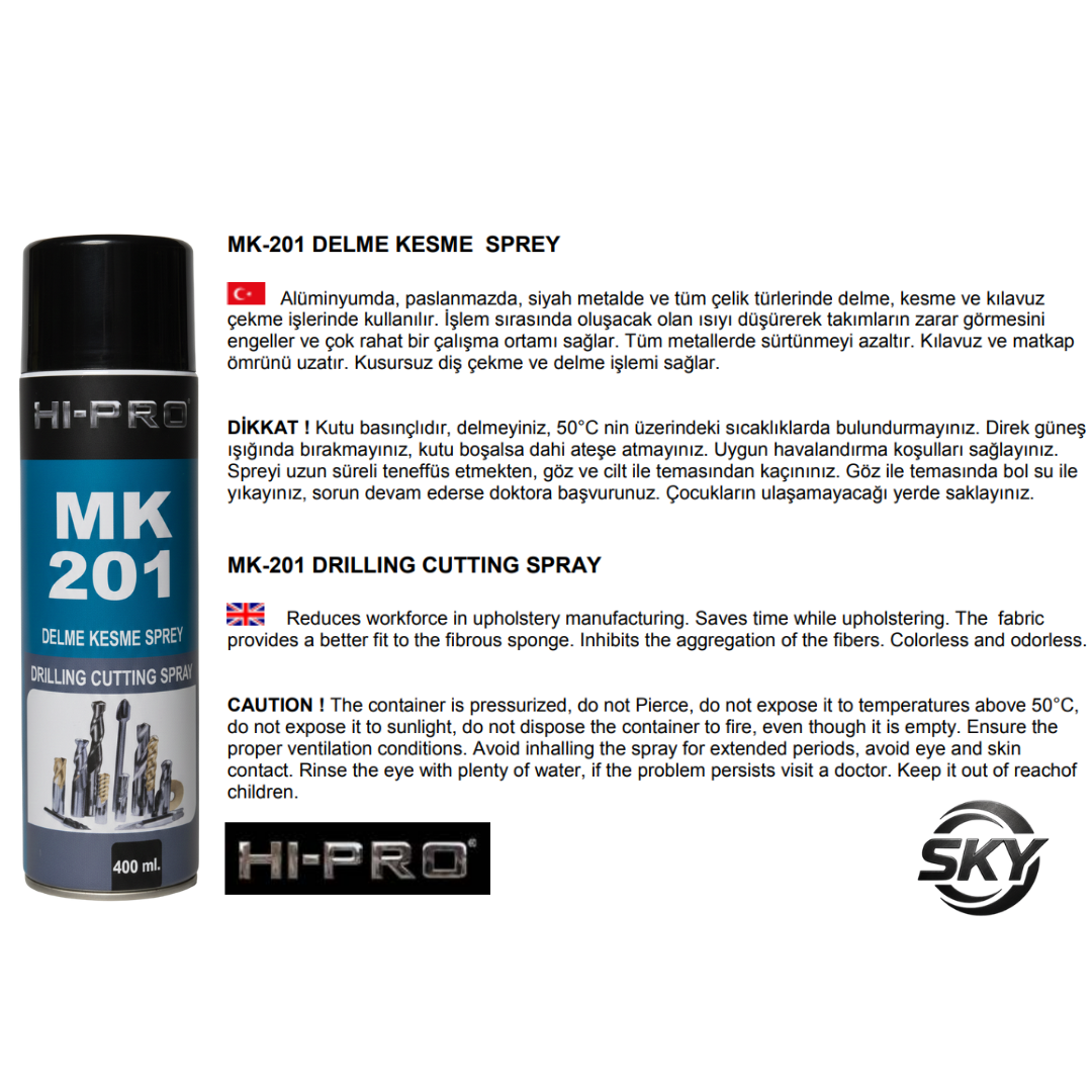 MK-201 Delme Kesme Sprey 400 ml.