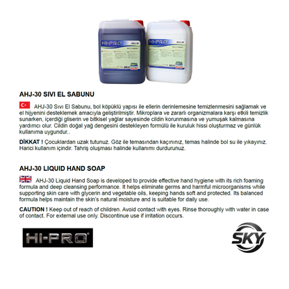 AHJ-30 Sıvı El Sabunu (Kullanıma Hazır) 5 Kg.