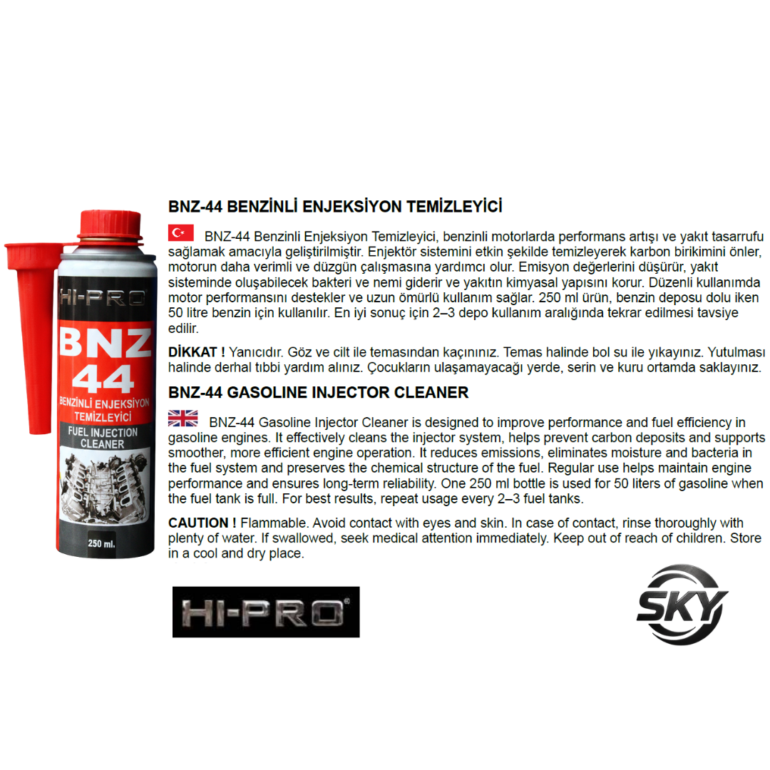 BNZ-44 Enjeksiyon Temizleyici 250 ml.