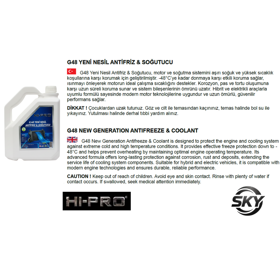 G 48 Yeni Nesil Antifriz & Sistem Soğutucu 3 Lt.