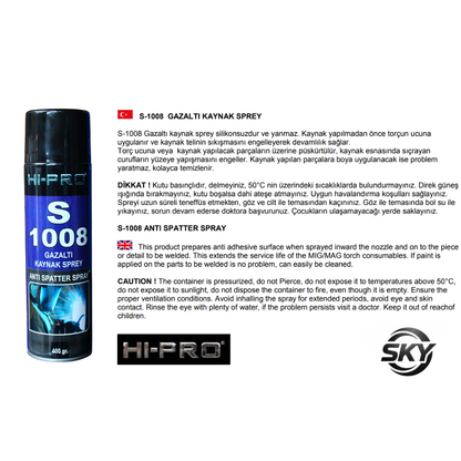 S-1008 Silikonsuz Gazaltı Kaynak Sprey - Yanmaz 400 gr.