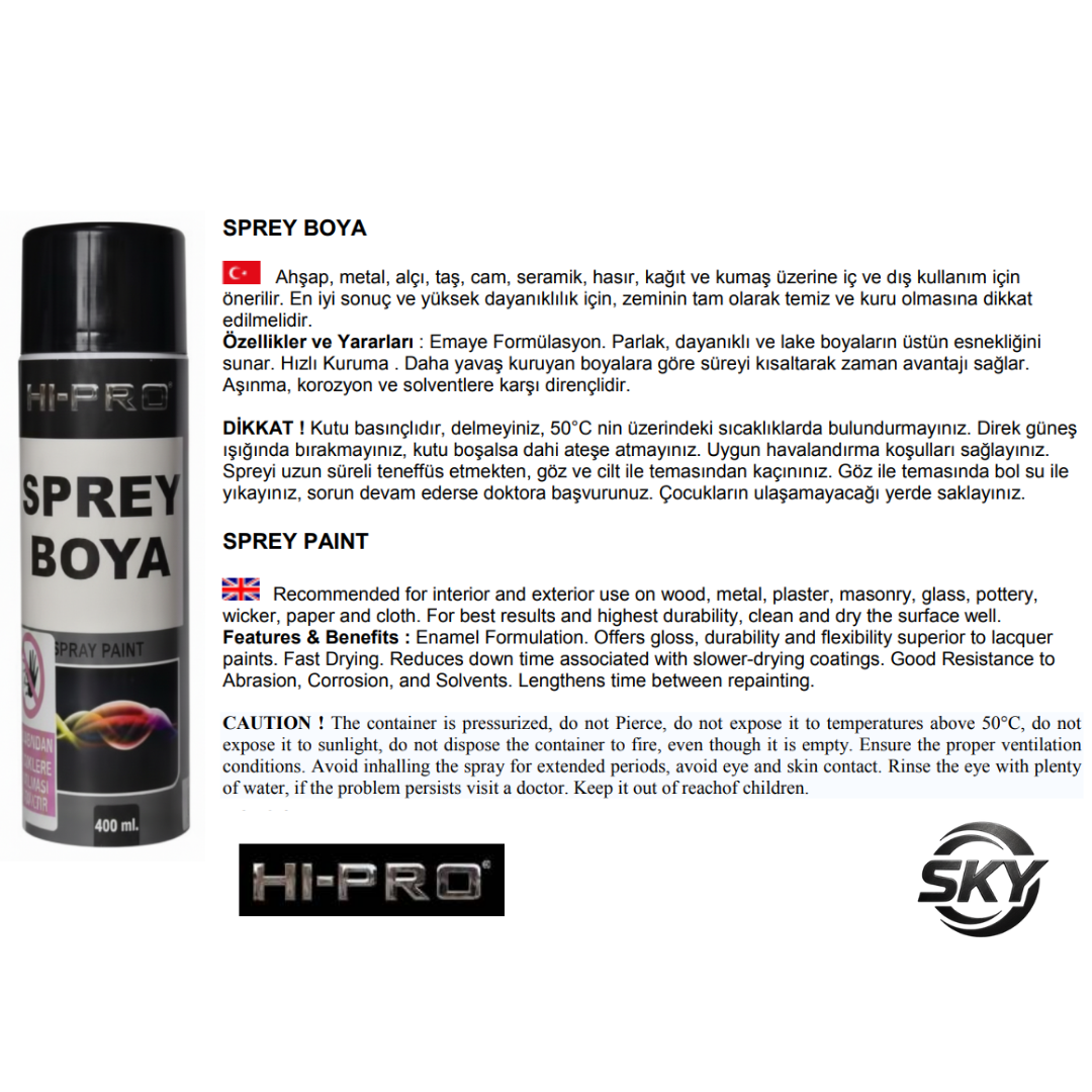 Sprey Boya 400 ml.
